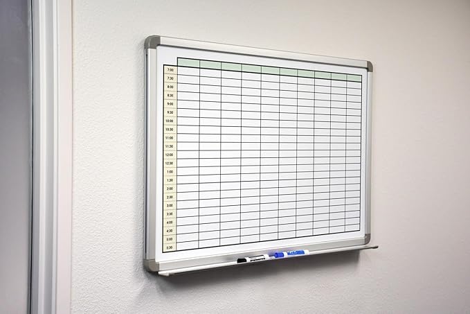 30 Minute Schedule with Color Whiteboard 48" x 36"