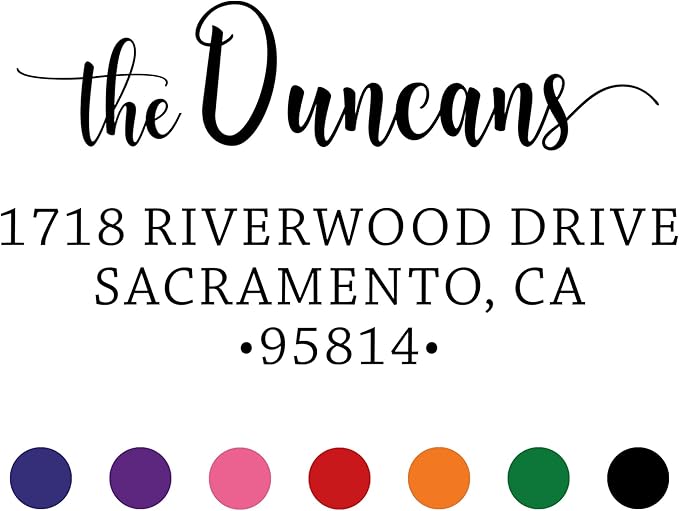 The Duncans Personalized Address Stamp | Envelope Return Address Stamps for Couples and Families | Custom Gift (1, Wood Handle)