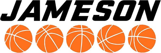 Custom Name Basketball Wall Decal - Boys Girls Personalized Name Basketball Sports Wall Sticker - Custom Name Sign - Custom Name Stencil Monogram - Boys Girls Room Wall Decor