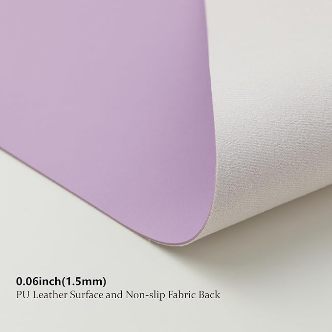Leather Desk Mat - Small Non-Slip PU Desk Pad for Office and Home - Desk Organization and Accessories - Ideal for Large Mouse Pad and Small Desk Mats on Top of Desks (Purple,23.6"x 13.8")