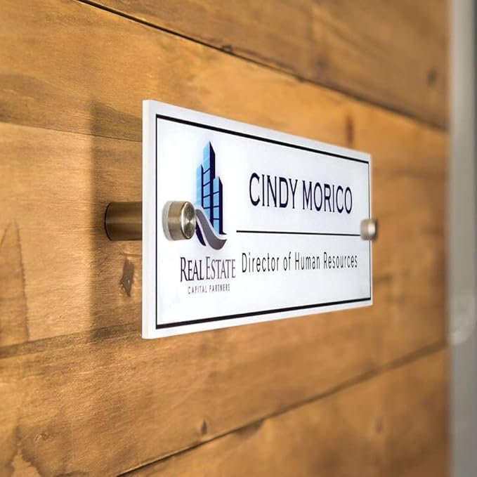 Personalized Office Door Sign, Custom Acrylic Name Plate with Title, Professional Wall Plaque for Business, Home Office, or Desk – Modern Design, Name Plate - 8x2 Executive CEO Sign, New Job Décor 3