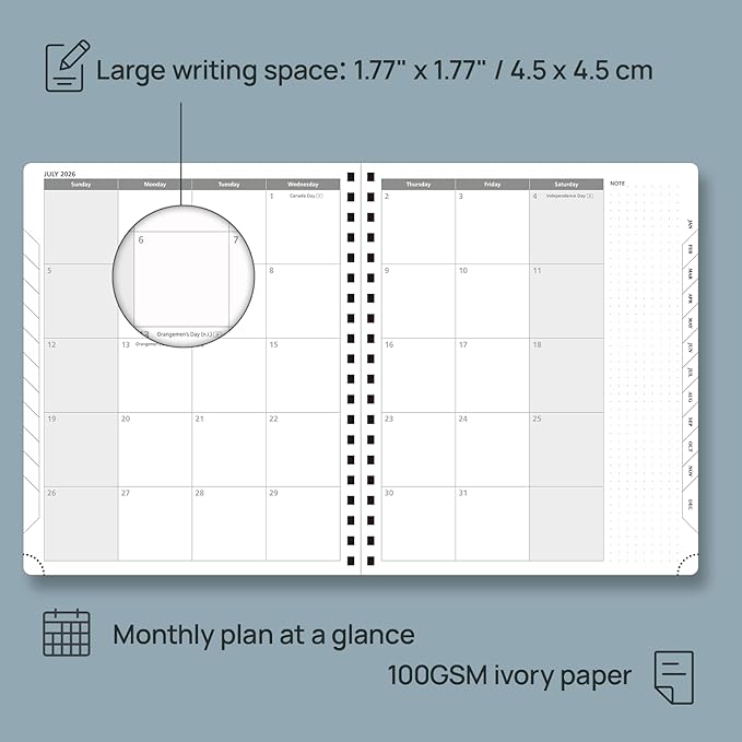 POPRUN 2026 Planner (Large - 8.5" x 10.5") with Hourly Schedule, Vertical Layout - 2026 Weekly Calendar (Jan. 2026 - Dec.2026) for Time Management, Monthly Tabs, Spiral Bound, Soft Cover - Burgundy Red