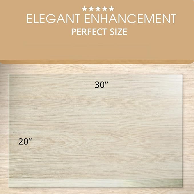 Clearly Innovative Premium Tempered Glass Desk Pad | 20" x 30" Desk Protector | 1/4" Thick Clear Blotter with Exclusive Beveled Edge | Ultimate Office Elegance