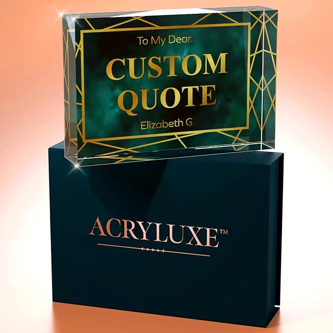 Personalized Gifts, Custom Quote Block Letter Board,Crystal-Clear Acrylic with Gift Box,17 Styles, Holiday and Christmas Gift for Mom, Dad, Girlfriend, Him or Her, Husband, Wife (4"x6", Affluent)