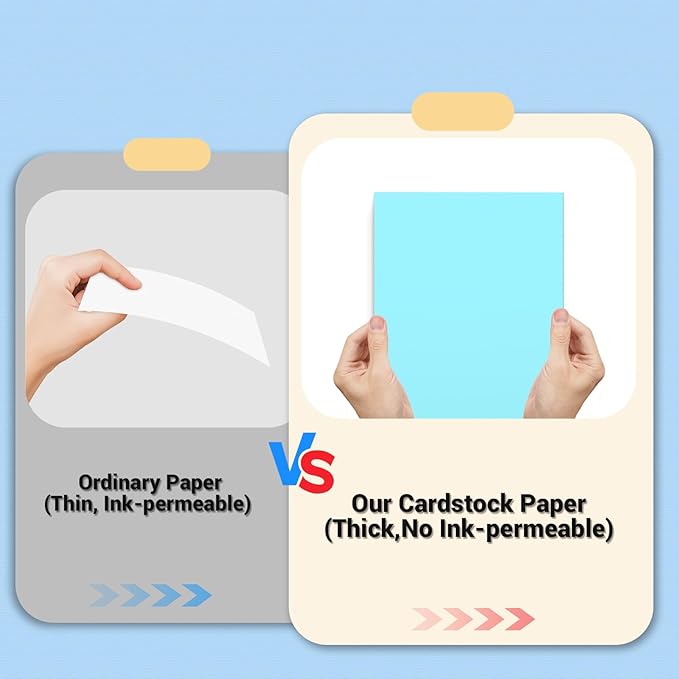 Cardstock 8.5 x 11, Thick Printer Paper 75 lb/200 gsm, 120 Sheets Card Stock Blue, Heavy Card stock, Art CardStock Paper for Invitations, Diy Cards, Business Cards, Menus, Crafts, Drawing etc