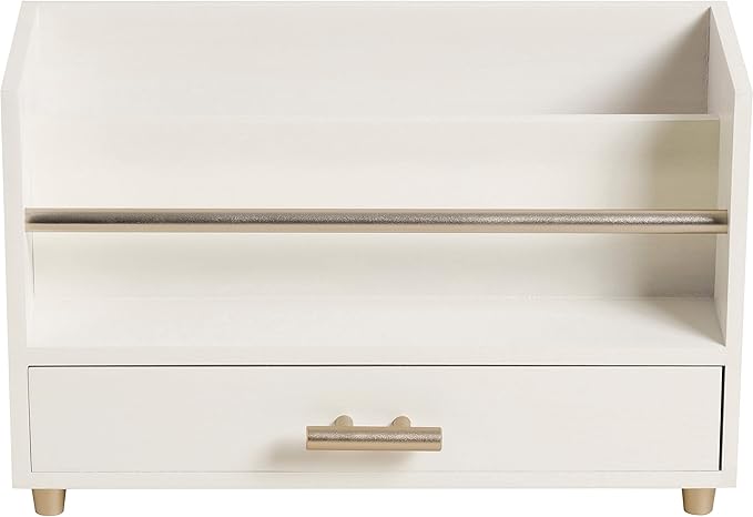 U Brands Juliet Letter Sorter, Office Supplies, Off-White and Gold, 1 Count