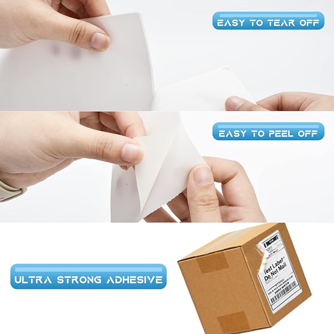 MFLABEL 4x6 Thermal Shipping Labels - 8 Rolls of 250, Perforated & Smudge-Proof Direct Thermal Labels Compatible with Rollo, Zebra, for Amazon UPS FedEx Shopify