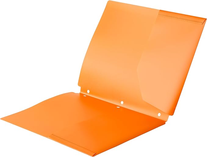 Amazon Basics Plastic 3 Hole Punch Folders with 2 Pockets, 8.5 x 11 inches, Pack of 12, Assorted Color