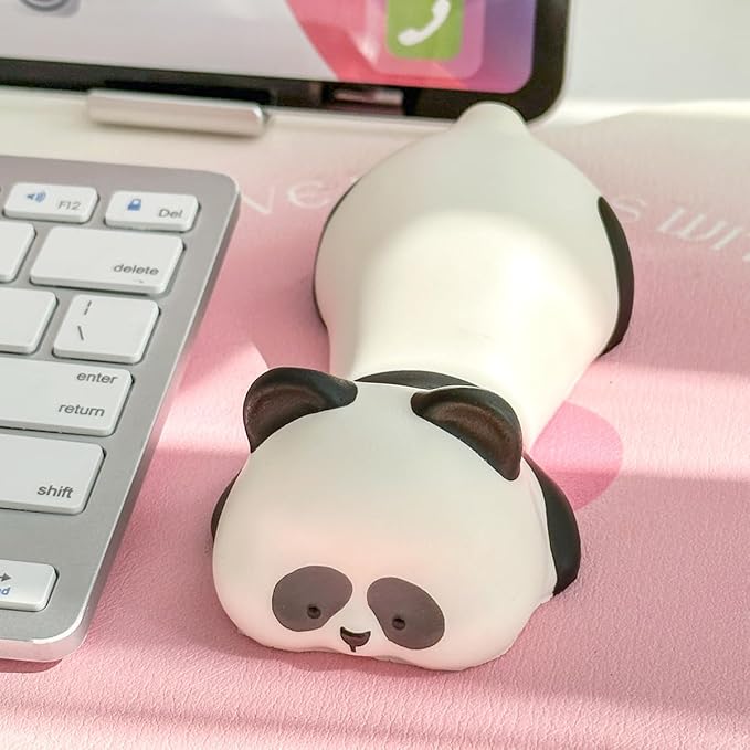Cityhermit Upgrade Ergonomic Memory Foam Wrist Rest Support for Mouse Computer Arm Rest for Desk Cute Animals Wrist Pad Office Supplies Slow Rising PU Wrist Pad (Panda)