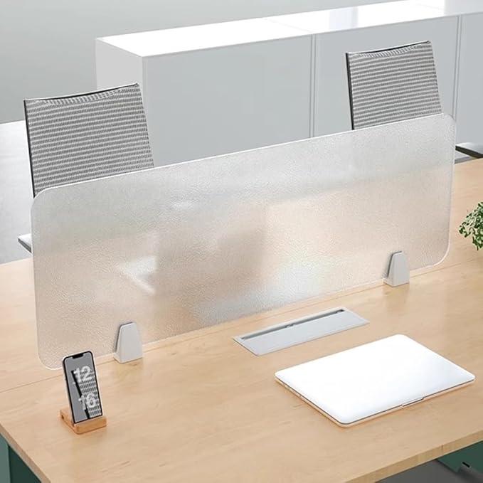 RCJCQSR Acrylic Frosted Privacy Free Standing Screen, Visual Distractions Privacy Panel Portable Desk Divider Guard for Table Top Workstation for Home Office(Size:50x40cm(19.7x15.7))