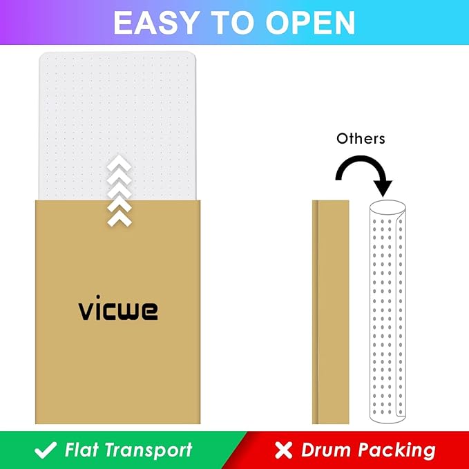 Vicwe Office Chair Mat for Carpet, 2 Pack, 32'' x 48'' Computer Desk Chair Mat for Carpeted Floors, Easy Rolling Hard Mat for Office Chair on Carpets, Anti-Slip Carpet Protector Mat Clear,Ship Flat