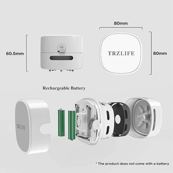 TRZLIFE Desk Vacuum Cleaner, Upgraded Mini Desktop Vacuum AA Battery More Durable Desk Accessory Sucks up Tiny Items and Crumbs from Desktop Drawer Countertop Ideal as a Valentine's Day Gift