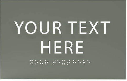 ADA CENTRAL SIGNS - 6" X4" Personalized Custom Sign- Tactile Graphics Grade 2 Braille Text | ADA Compliant Wall Mount Plastic Signs For Schools, Offices, Businesses, Apartments & Restaurants