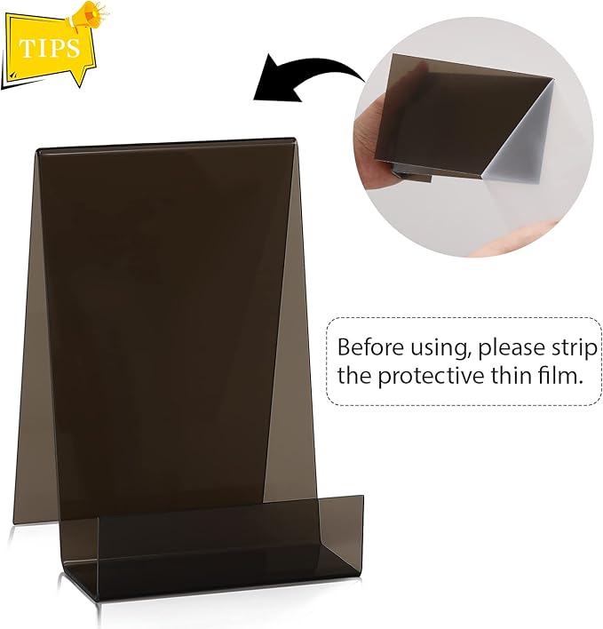 ZOEY Acrylic Book Stand with Ledge Black Display Easels Plate - 5 Pack Large Book Holder Easel Stand for Books Display, Music Sheets, Artworks, CD, Tablet Holder (Small)