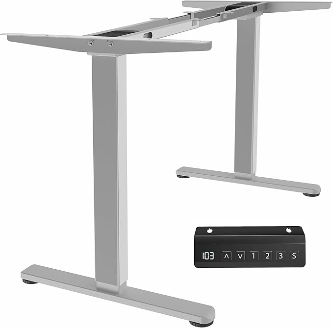 VIVO Heavy Duty Dual Motor Electric Sit Stand Desk Frame, 220 lbs Capacity up to 85" x 43" Tops, Memory Controller Height Adjustable Frame Only, Gray, DESK-E-200G