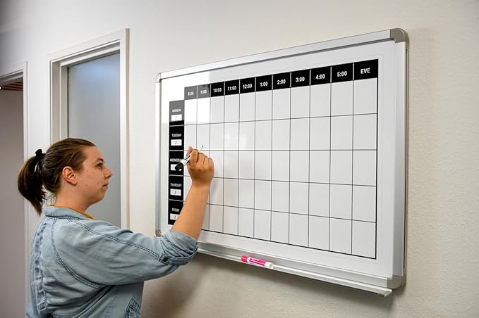 Work Week Dry-Erase Scheduling Whiteboard 36" x 24"