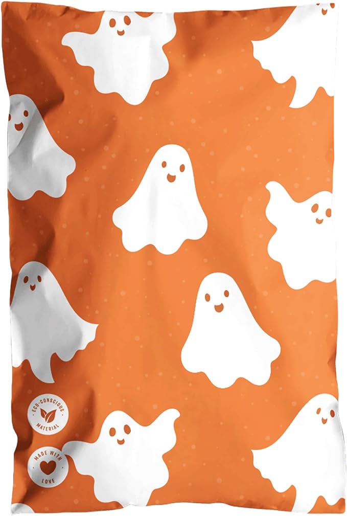 Poly Mailers 6 x 9 Inch- 100 pack Biodegradable Shipping Bags for Stationery and Small Accessories - Impack Self-Seal Waterproof Thick Mailing Envelope for Small Items - Ghost Orange