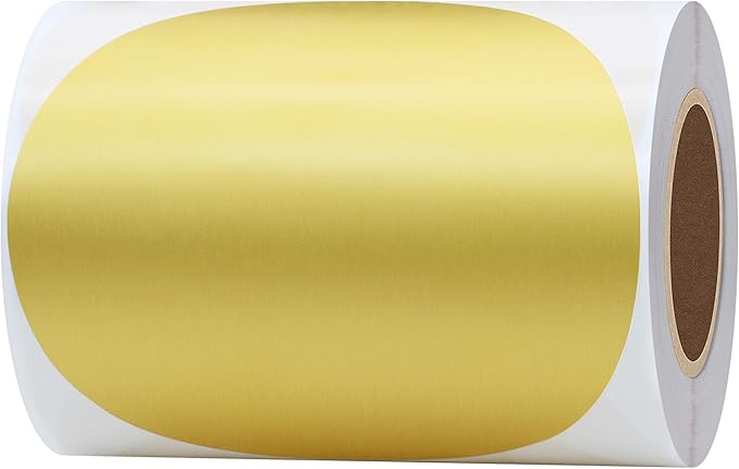 Hybsk Round Color Coding Circle Dots Labels Warehouse Inventory Organizer Stickers (4 inch, Gold)