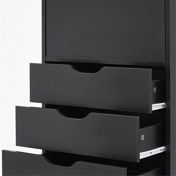 Naomi Home Carly 6-Drawer Craft & Office Storage Cabinet, – Mobile Filing Unit with Wheels, Spacious for Supplies & Documents, Under Desk Fit, 18.8" D x 15.7" W x 41.3" H