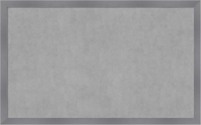 Amanti Art Grey Framed Magnetic Board 26x42 Large Vision Board for use with Magnets, 100% Metal Sheet to Display Items as Office Decor or for Home Organization in mudroom, Kitchen or Kids Room