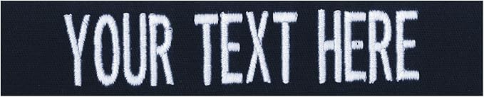 Custom Uniform Name Tapes Solid Colors. Made in The U.S.A. Ships Under 24 Hours. Dark Blue Fabric, 4 Inch Sew on