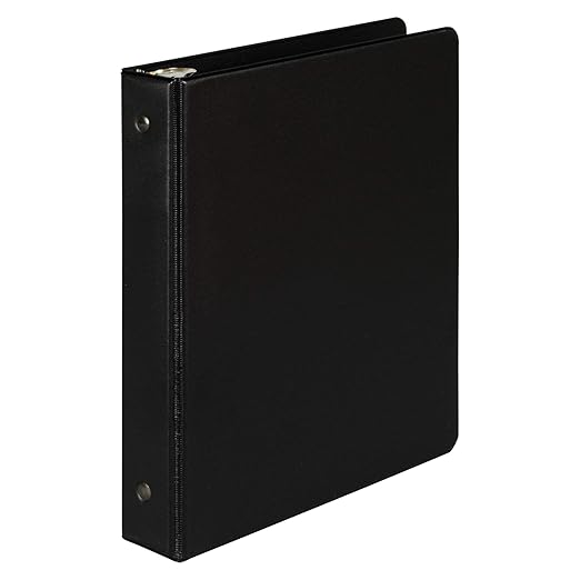 Samsill Economy 1 Inch Mini 3 Ring Binder, Made in The USA, Round Ring Binder, Non-Stick Customizable Cover, Black (‎12300) (Pack of 6)