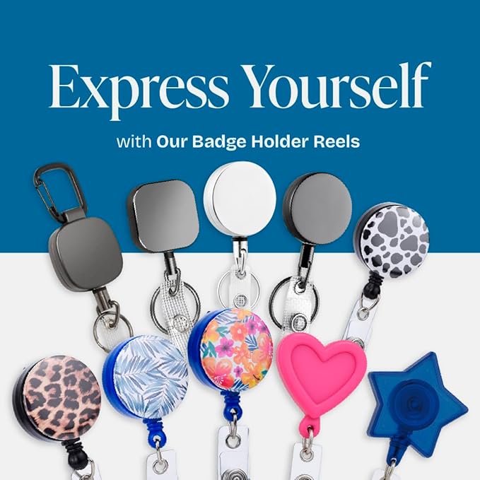 Will Well ID Badge Holder Reel with Clip and Keyring - Heavy-Duty All-Metal Casing with 27.5"UHMWPE Fiber Pull Cord for Durability and Easy Access, Holds up to 8 Keys - 2-Pack, Square, Matte Black