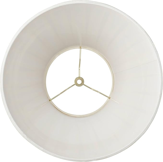 Creme Linen Large Box Pleat Lamp Shade 7" Top x 14" Bottom x 11" High (Spider) Replacement with Harp and Finial - Springcrest