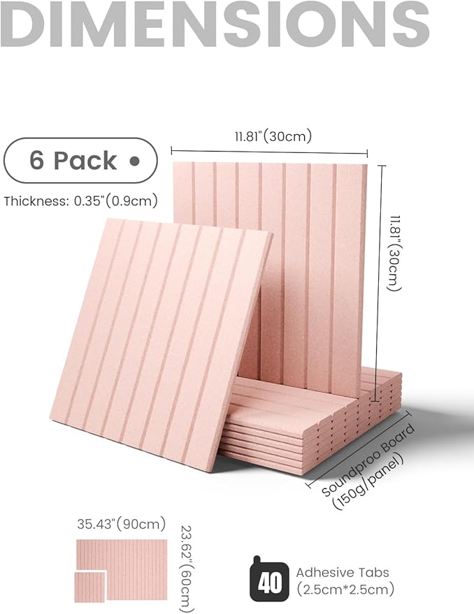 Fluxynara Large Felt Bulletin Board 36" x 24" Cork Board Alternative-6 Pack with 40 Safe Removable Adhesive Tabs, Cork Boards for Walls Cork Board for Home Office Classroom Pin Board (Pink)
