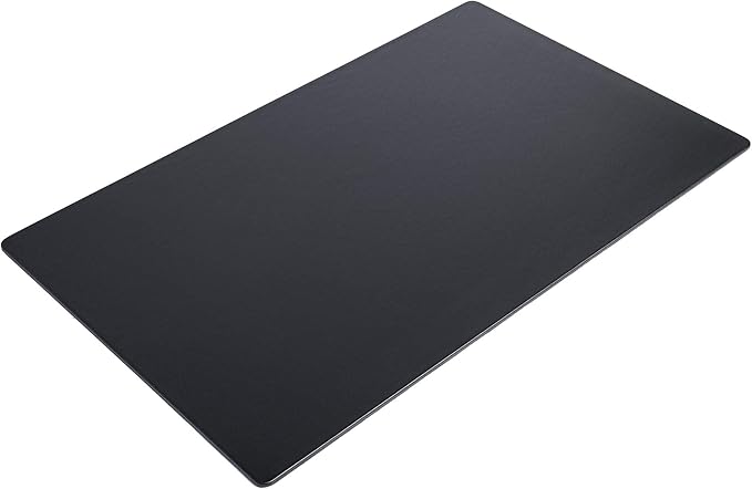 DACASSO Leatherette Desk Mat Without Rails - Luxury Leather Desk Blotter for Writing - Executive Desk Surface Protector - (Black, 30 x 19)