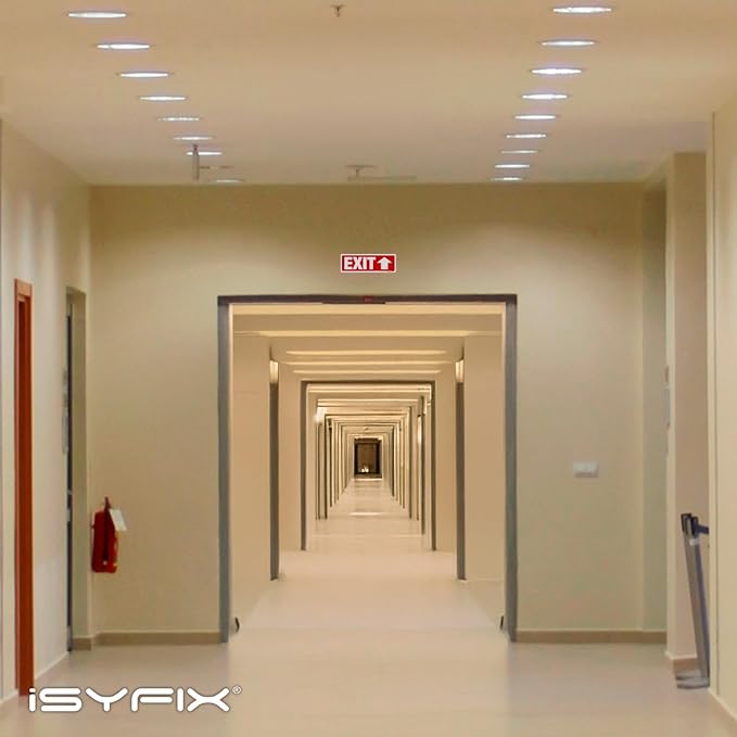 iSYFIX Exit Signs 2 Pack 12x4 Inch with Directional Up Arrows - Rust Free Aluminum, Laminated for UV, Weather, Scratch Resistance - Ideal for Offices, Schools, Theaters, Restaurants