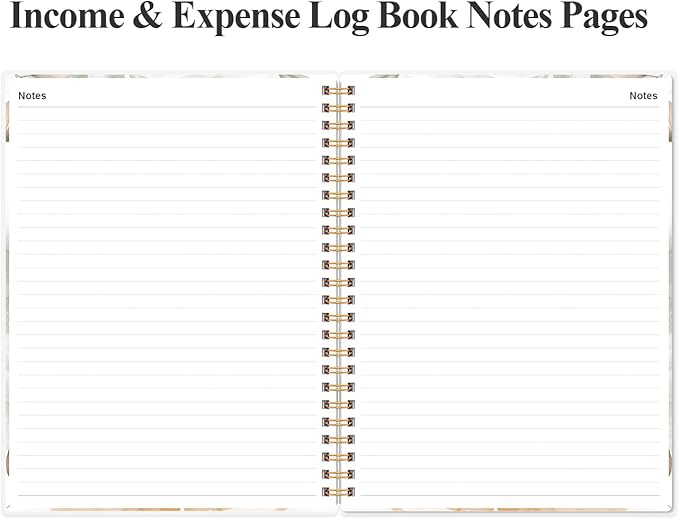 Heveboik Income & Expense Log Book - A4 Income and Expense Tracker for Small Business, Accounting Bookkeeping Tracking for Woman and Man, 8" x 10.5", Rose Leaf