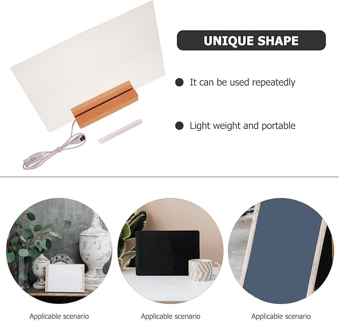 COHEALI Transparent Acrylic Desktop Message Board Frameless Office Note Board Reusable Clear Writing Surface for Home School and Work Desk Organization