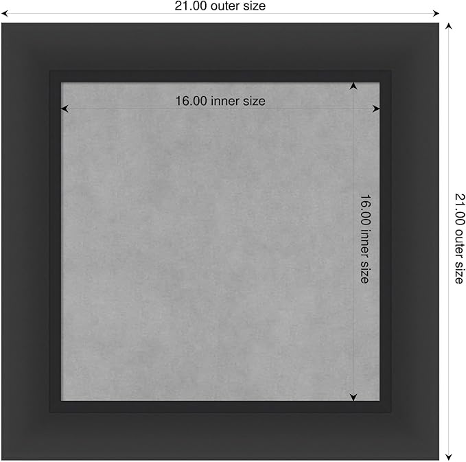 Amanti Art Black Framed Magnetic Board 21x21 Small Vision Board for use with Magnets, 100% Metal Sheet to Display Items as Office Decor or for Home Organization in mudroom, Kitchen or Kids Room
