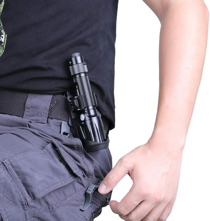 Nextorch V5 Tactical Flashlight Holster with Lever Side Lock System Only for 1"-1.25" Diameter Flashlight （Holster Head Diameter 0.78"-1.18" Bottom Diameter 1.18")