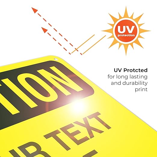 Custom Caution Sign, OSHA Sign, 10x7 Inches, Rust Free .040 Aluminum, Fade Resistant, Indoor/Outdoor Use, Made in USA by Signs