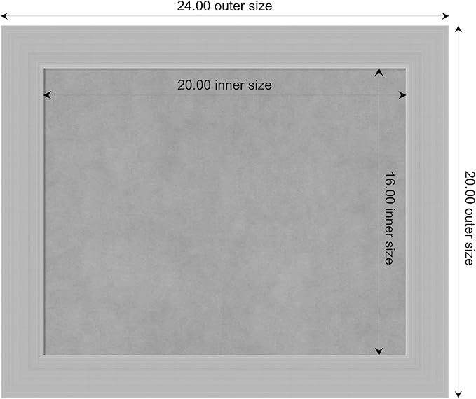 Amanti Art Silver Framed Magnetic Board 20x24 Small Vision Board for use with Magnets, 100% Metal Sheet to Display Items as Office Decor or for Home Organization in mudroom, Kitchen or Kids Room