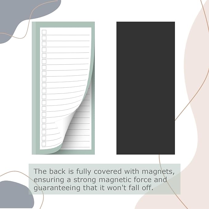 BIPEND 6 Pack Magnetic Notepads for Refrigerator, Grocery List Magnet Pad for Fridge, 50 Sheets per Note Pads To-Do List, Shopping List(300Sheets)