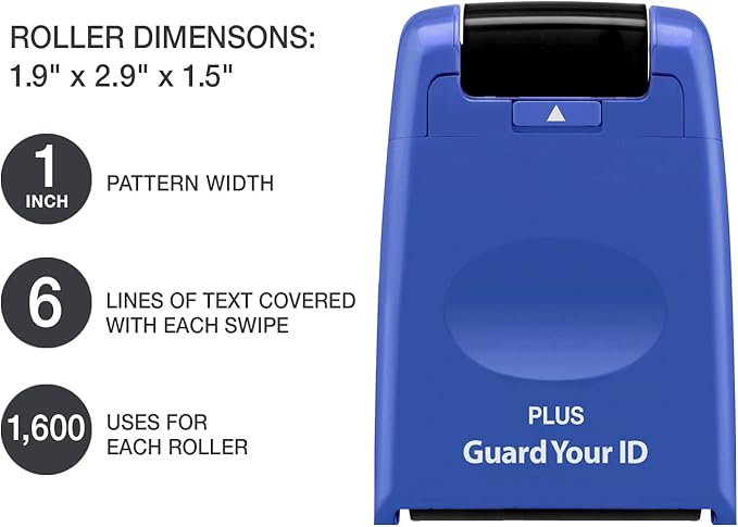 Guard Your ID Identity Protection Stamp Roller, Blue