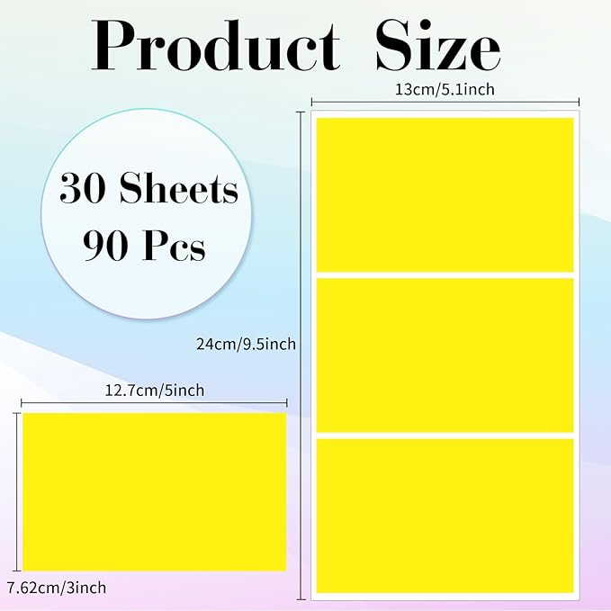 STARLIBOO Removable Colored Labels Stickers, 3X5 Inch Removable Large Label Stickers for Moving Boxes and Storage Bins- Waterproof- Tear Resistant (Yellow)