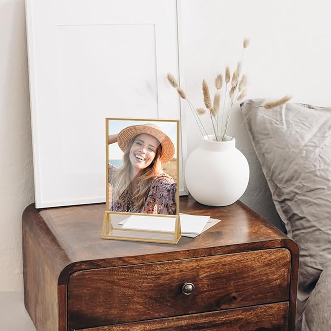 PPH-Sisy Acrylic Sign Holder 4 x 6 Double Sided Acrylic Frames Display Stand Clear Table Flyer Holder，Plastic Paper Holder for Home Office Shop