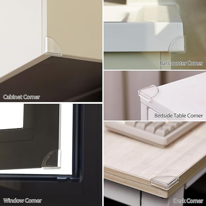 EBUKTUK 4pcs,Table Corner Protector, Corner Protector to Cover Sharp Furniture, Clear Furniture Corner Guards & Edge Safe Anti-Collision Bumpers, Suitable for Table Corner Cabinet Corner Window Corner