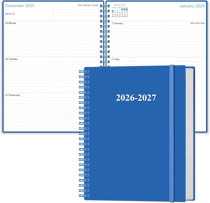 2026-2027 Planner - 18 Months Weekly & Monthly Planner from January 2026 - June 2027, Planners 2026-2027 with Elastic Closure, Inner Pocket, 8.5" x 11", Blue
