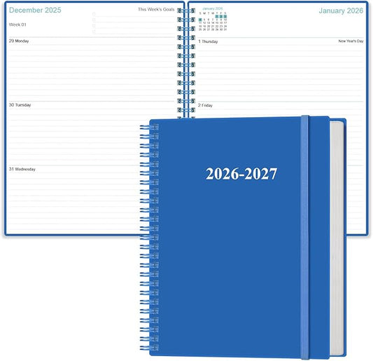 2026-2027 Planner - 18 Months Weekly & Monthly Planner from January 2026 - June 2027, Planners 2026-2027 with Elastic Closure, Inner Pocket, 8.5" x 11", Blue