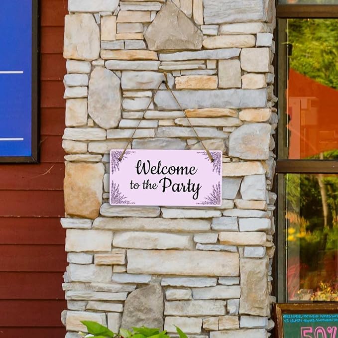 Signs ByLITA Lavender Personalized Hanging Wall or Door Sign (5 x 10") | Custom Signage for Your Home & Business