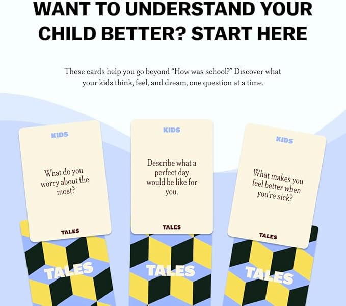 TALES Conversation Cards, Kids Edition 150 Count, Fun Family Games for Kids, Perfect for Dinners, Road Trips, Classrooms & Game Nights, Gifts & Gatherings, Conversation Starters to Spark Creativity