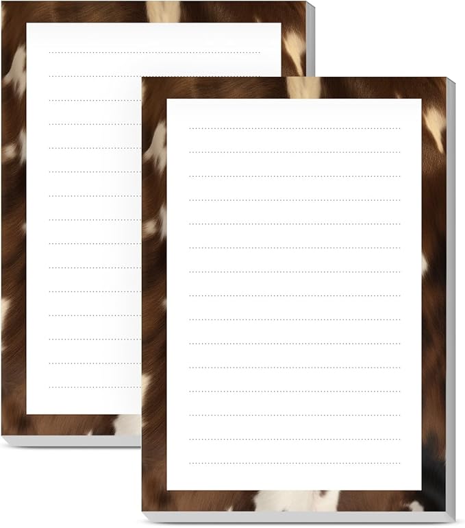SXboxing Sticky Notes 4X6 Inches, 2 Pack Large Cute Self-Stick Pads, Bright Funny Memo Pads Easy to Stick for Home, Office Retro Brown Cowhide