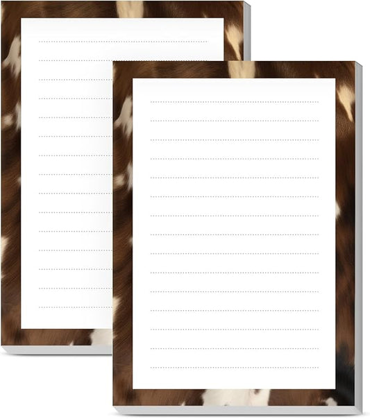 SXboxing Sticky Notes 4X6 Inches, 2 Pack Large Cute Self-Stick Pads, Bright Funny Memo Pads Easy to Stick for Home, Office Retro Brown Cowhide