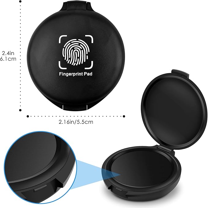 ERKOON 22 Pack Fingerprint Ink Pads, Thumbprint Ink Pad for Notary Supplies Identification Security ID Fingerprint Cards Fingerprint Black