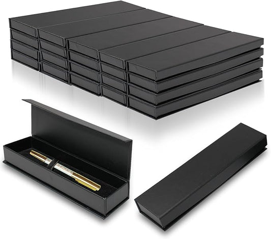 Olutacot 21 Pcs Pen Gift Boxes Empty Black Ballpoint Pen Gift Box with Cushion Pen Jewelry Display Box Empty Present Collection Cases for Birthday Souvenir Business Gifting Office Supplies